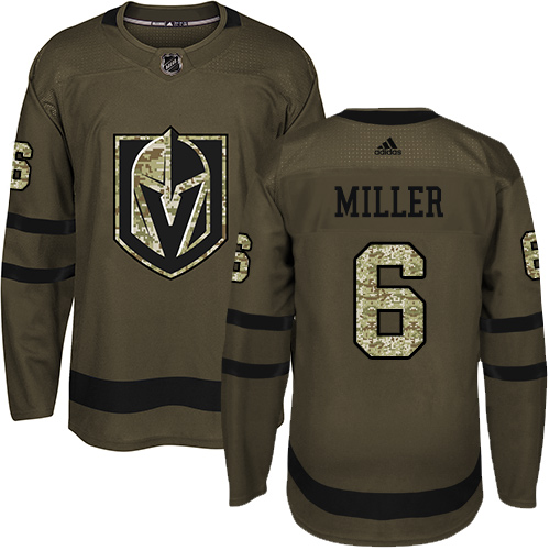 Adidas Golden Knights #6 Colin Miller Green Salute to Service Stitched NHL Jersey - Click Image to Close